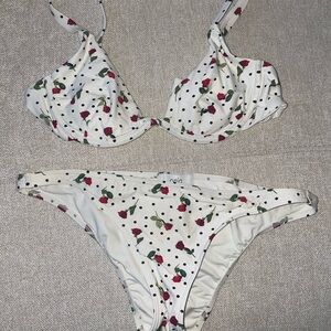 Floral Polka Dot Bikini Set